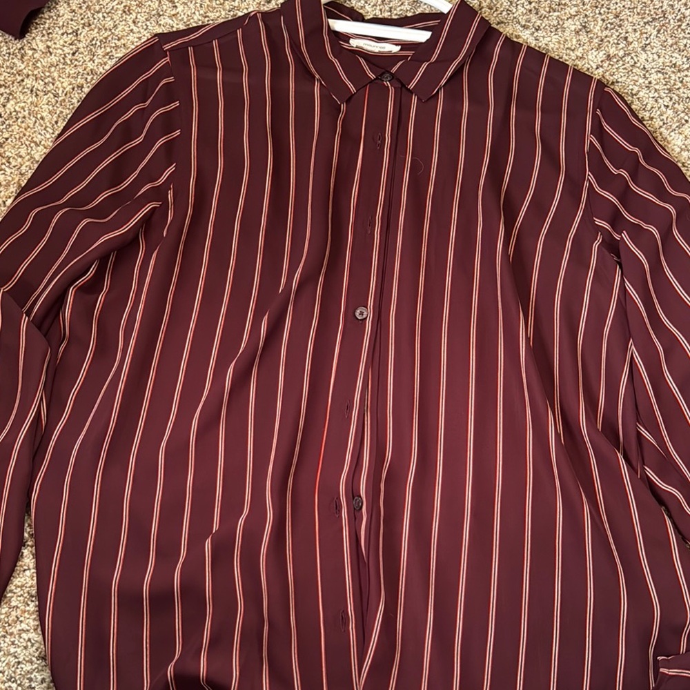 Striped Burgundy women's Shirt